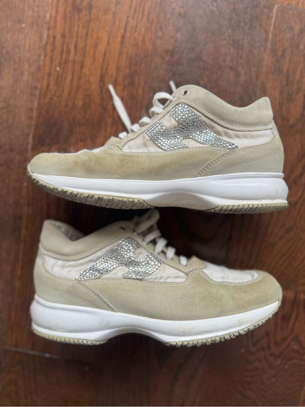 Hogan Interactive Suede Bedazzled Sneakers Size 38 (US 8)